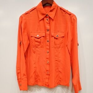 Karen Millen, Long sleeve Shirt, Orange, size 6